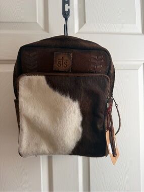 STS Ranchwear Brown and White Hair-On Leather Backpack